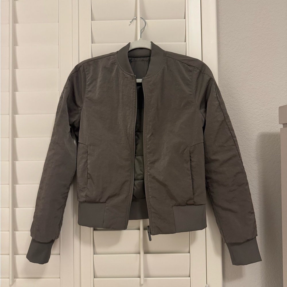 Lululemon Athletica Green Charcoal reversible Bomber Jacket
